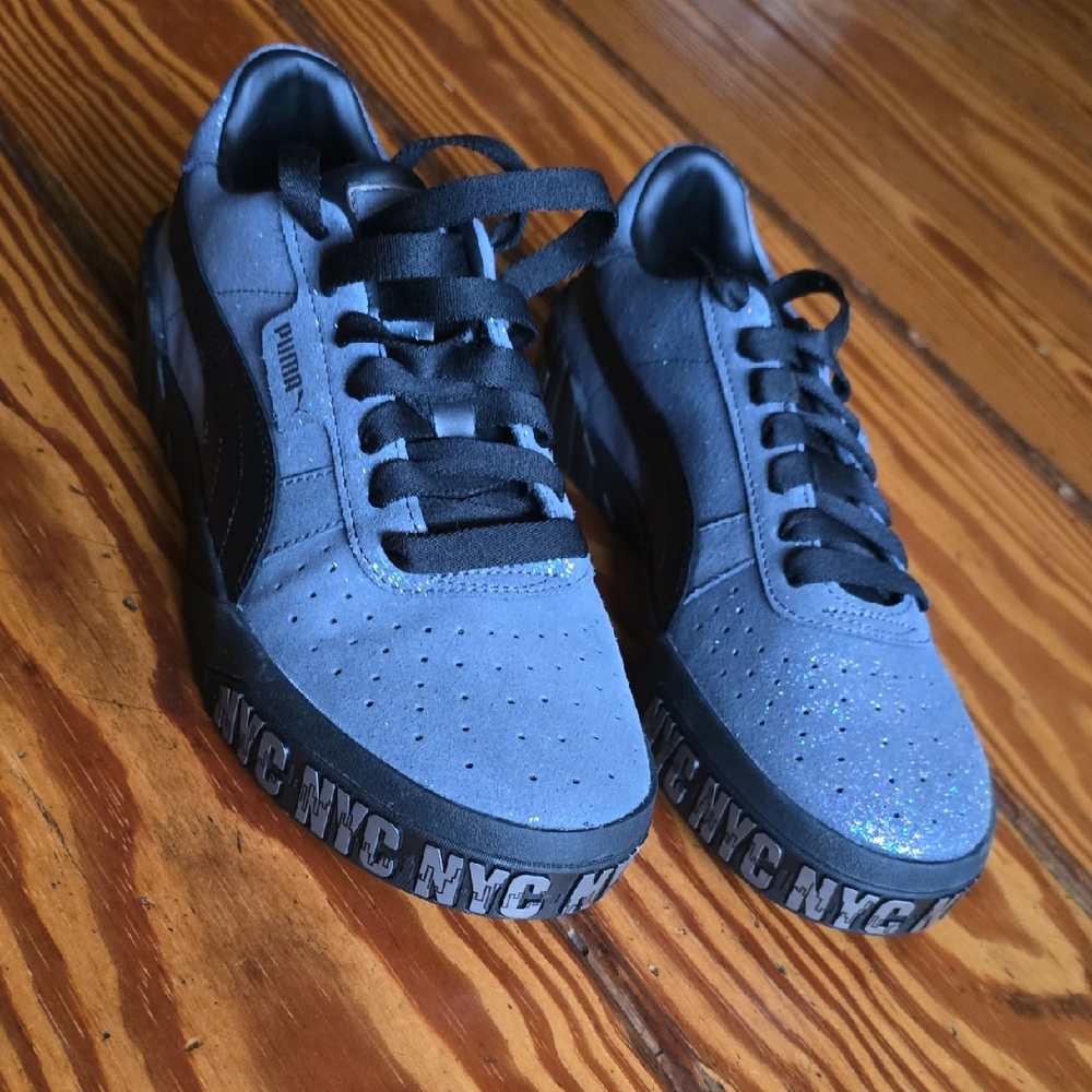 Puma NYC Edition Gray Sneakers Women's Glitter Finish